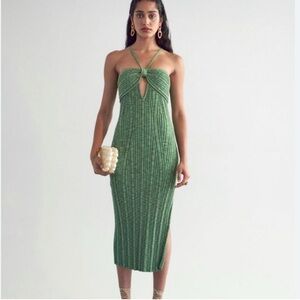 CULT GAIA Elfreda Knit Dress (Green) (fitted ribbed)